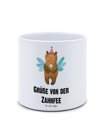 Mr. & Mrs. Panda Pflanzkübel Bär Zahnfee mit Spruch in Weiß