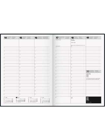 BRUNNEN Buchkalender 724 TimeCenter 21x29,7cm A4 1 Woche/2 Seiten Baladek-Einband schwarz 2025