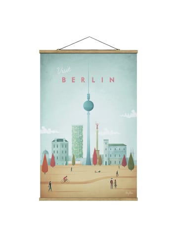 WALLART Stoffbild mit Posterleisten - Reiseposter - Berlin in Pastell