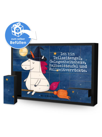 Mr. & Mrs. Panda Adventskalender Einhorn Hexe Design mit Spruch in Weiß