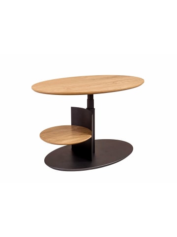 58 aufm Kessel COUCHTISCH höhenverstellbar Corly 95x47x65 Furnier Anthrazit/Wildeiche
