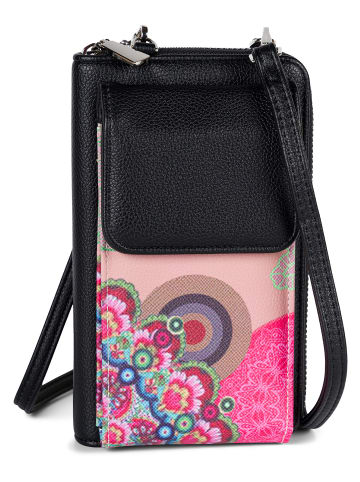 styleBREAKER Mini Umhängetasche in Beige-Braun-Dunkelbraun-Pink