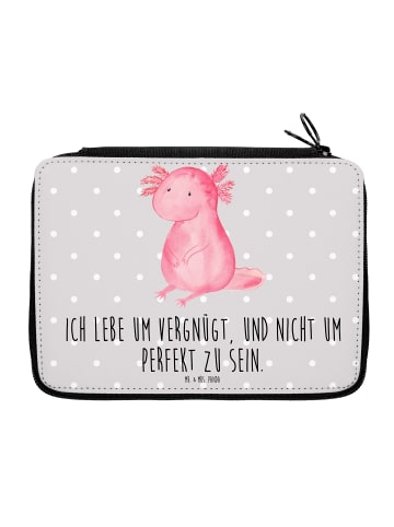 Mr. & Mrs. Panda Federmappe Axolotl null mit Spruch in Grau Pastell