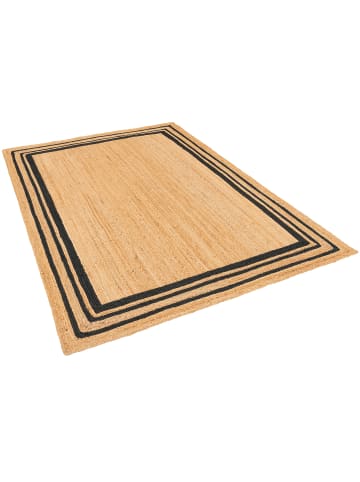 Pergamon Jute Teppich Salsa Bordüre in anthrazit