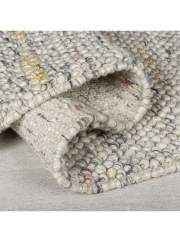 KADIMA DESIGN Teppich aus Wollmischung, mit stilvollem Noppeneffekt in Beige-Multicolor