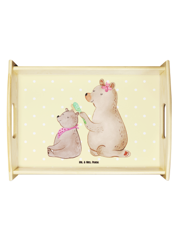 Mr. & Mrs. Panda Deko Tablett Bär Kind ohne Spruch in Gelb Pastell