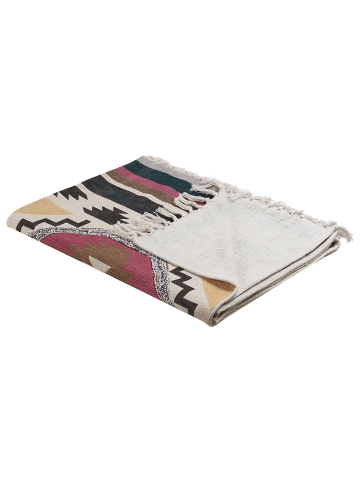 Beliani Kuscheldecke NAGAON in Bunt/Schwarz/Braun - (W) 130 x (H) 1 x (L) 180 cm