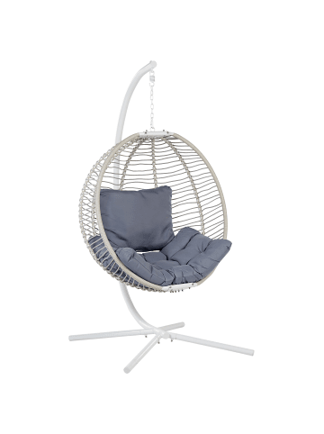 Beliani Hängesessel ARCO in Weiß/Grau - (W) 100 x (H) 197 x (L) 98 cm