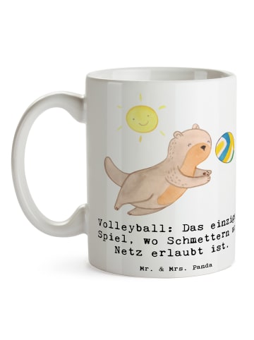 Mr. & Mrs. Panda Mug Volleyball Schmettern mit Spruch in Weiß