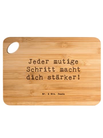 Mr. & Mrs. Panda Frühstücksbrettchen Spruch Angst überwinden mit... in Braun