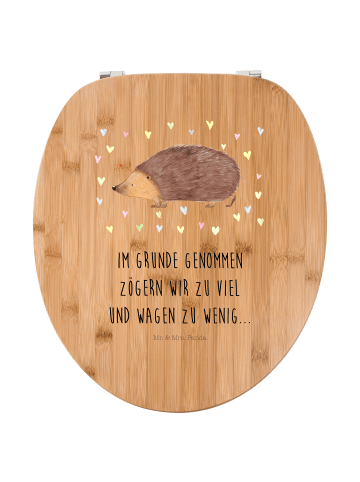 Mr. & Mrs. Panda WC Brille Igel Herzen mit Spruch in Braun