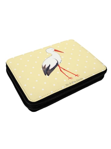 Mr. & Mrs. Panda Federmappe Storch ohne Spruch in Gelb Pastell