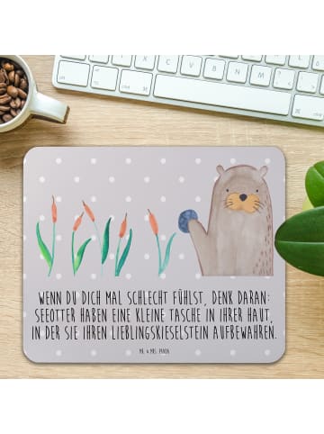 Mr. & Mrs. Panda Mouse Pad Otter Stein mit Spruch in Grau Pastell