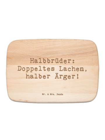 Mr. & Mrs. Panda Holz Schneidbrett Spruch Halbbruder Lachen mit ... in Transparent