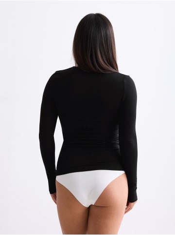 Erlich Textil  LIGHT TOUCH tiefausgeschnittenes LONGSLEEVE IM 2er PACK in schwarz