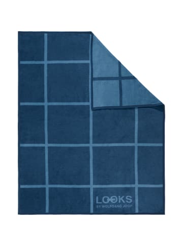LOOKS by Wolfgang Joop Jacquard, Baumwollmischung Wohndecke 2er-Pack in blau