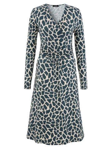 Aniston SELECTED Jerseykleid in beige-blau-gemustert