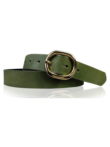 FRONHOFER Damengürtel goldene Schnalle in Khaki