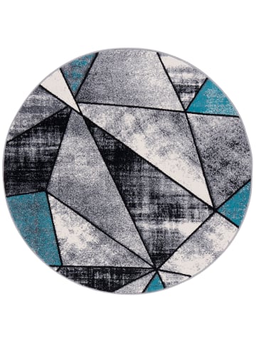 Pergamon Teppich Brilliant Magic Rund in blau
