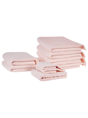 Beliani 9er-Set Handtuch ATIU in Rosa