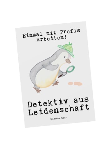 Mr. & Mrs. Panda Grußkarte Detektiv Leidenschaft mit Spruch in Weiß