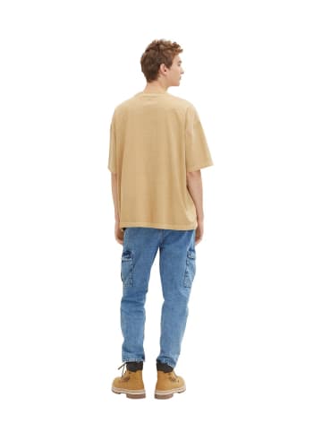 TOM TAILOR Denim T-Shirt OVERSIZED GARMENTDYE in Braun