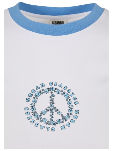 Urban Classics Cropped T-Shirts in white/horizonblue