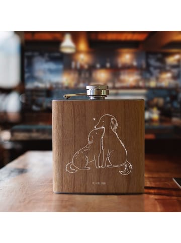 Mr. & Mrs. Panda schnapsflasche Hunde Liebe ohne Spruch in Braun
