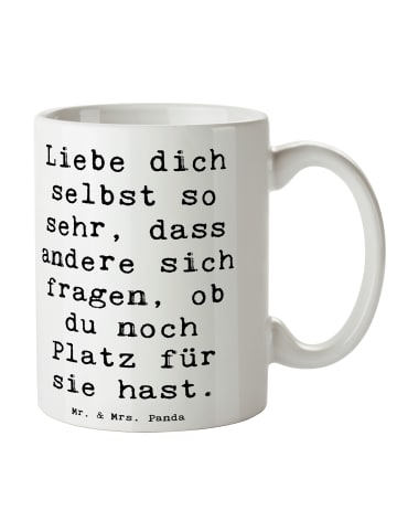 Mr. & Mrs. Panda Tasse Selbstakzeptanz Liebe mit Spruch in Weiß