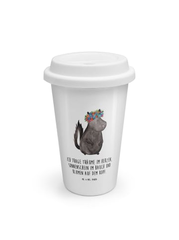 Mr. & Mrs. Panda Kaffeebecher To Go Stinktier mit Spruch in Weiß