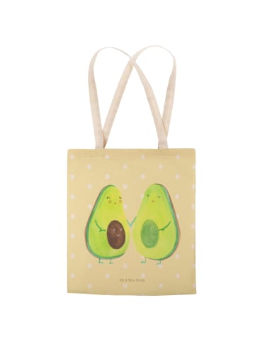 Mr. & Mrs. Panda Tote Bag Avocado Pärchen ohne Spruch in Gelb Pastell