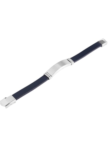 Adeliás Herren Armband aus Leder 21 cm in blau