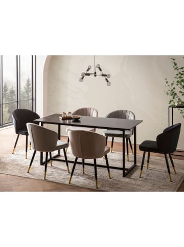 FineBuy Esstisch in Schwarz / MDF / 200x90x76