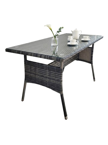 relaxdays Gartentisch in Grau - (B)100 x (H)70 x (T)60 cm