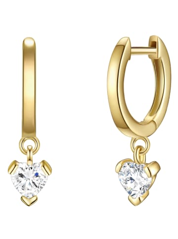 Glanzstücke München Creolen Herz Sterling Silber Zirkonia in gelbgold