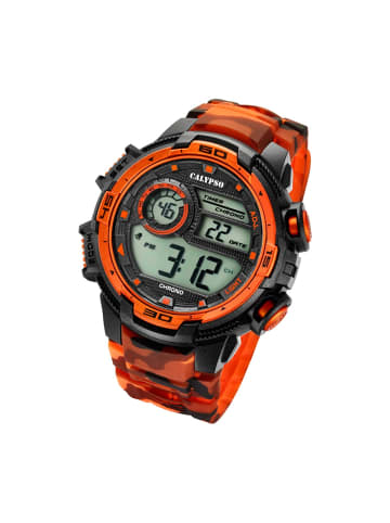 Calypso Digital-Armbanduhr Calypso Digital schwarz, orange extra groß (ca. 48mm)