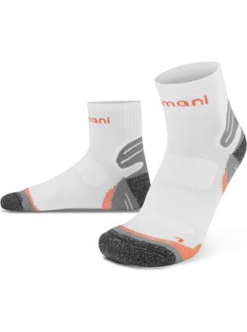 normani 3 Paar Kurzschaft-Sportsocken mit verstärkter Sohle in Weiß/Orange