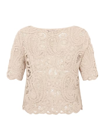 Betty Barclay Lochstrick-Pullover mit U-Boot-Ausschnitt in beige