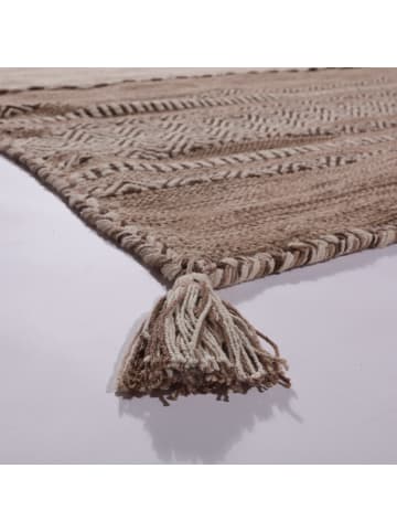 KADIMA DESIGN Baumwollteppich Boho wendbar in Beige