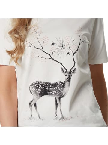 tectake T-Shirt mit originellem, verspieltem Aufdruck, weiß