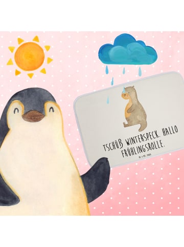 Mr. & Mrs. Panda Badematte Otter Bauch mit Spruch in Weiß