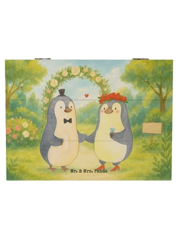 Mr. & Mrs. Panda Box Hochzeit Pinguin Design ohne Spruch in Weiß