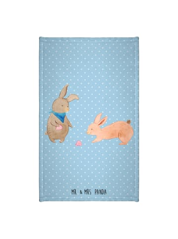 Mr. & Mrs. Panda Handtuch Hasen Muschel ohne Spruch in Blau Pastell