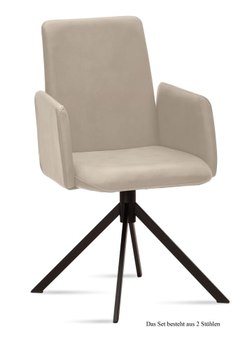 58 aufm Kessel ARMLEHNSTUHL (2er-Set) Drina 52x92x60 Schwarz/Natur