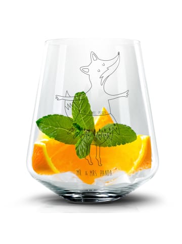 Mr. & Mrs. Panda Blümchentail Glas Fuchs Ballerina ohne Spruch in Transparent