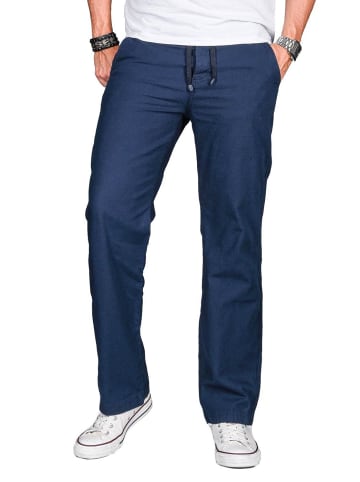 Alessandro Salvarini Jeans Leinen Optik AS034 in Dunkelblau