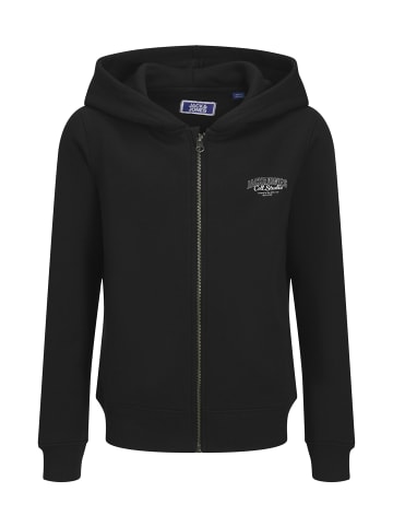 JACK & JONES Junior Kapuzensweatjacke 'JJMAKOTO' in schwarz