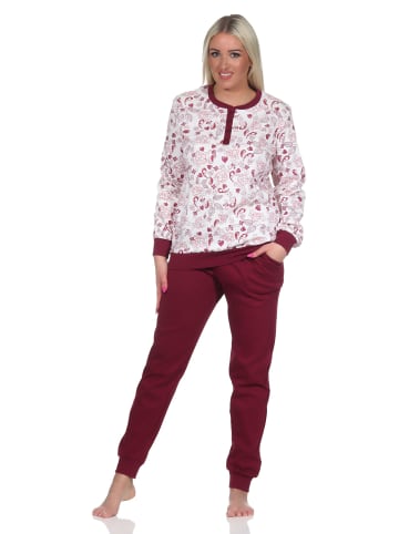 NORMANN r interlock Schlafanzug Pyjama lang Bündchen - 75971 in creme