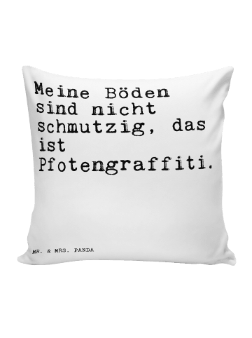 Mr. & Mrs. Panda kissen bedruckt Meine Böden sind nicht... mit S... in Weiß