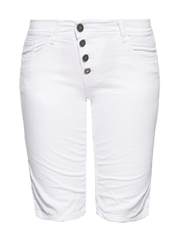 Way of Glory Way of Glory WAY OF GLORY Damen Jeans Bermuda mit asymmetrischer Knopfleiste in Weiß